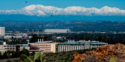 Snow-capped San Gabriel mountains as seen from the UCI Ecological Preserve photo