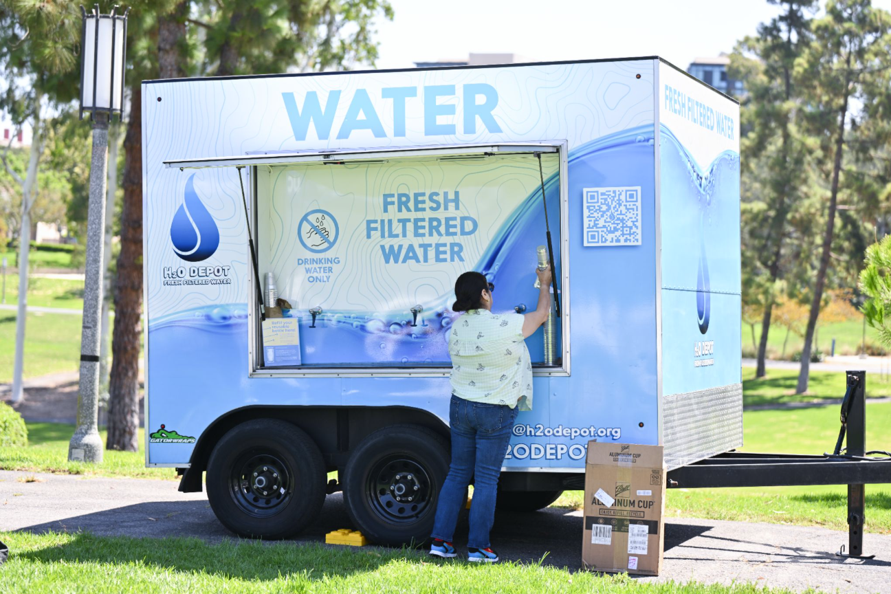 H2O Depot mobile hydration trailer dispensing fresh filtered water at the Staff Appreciation Picnic